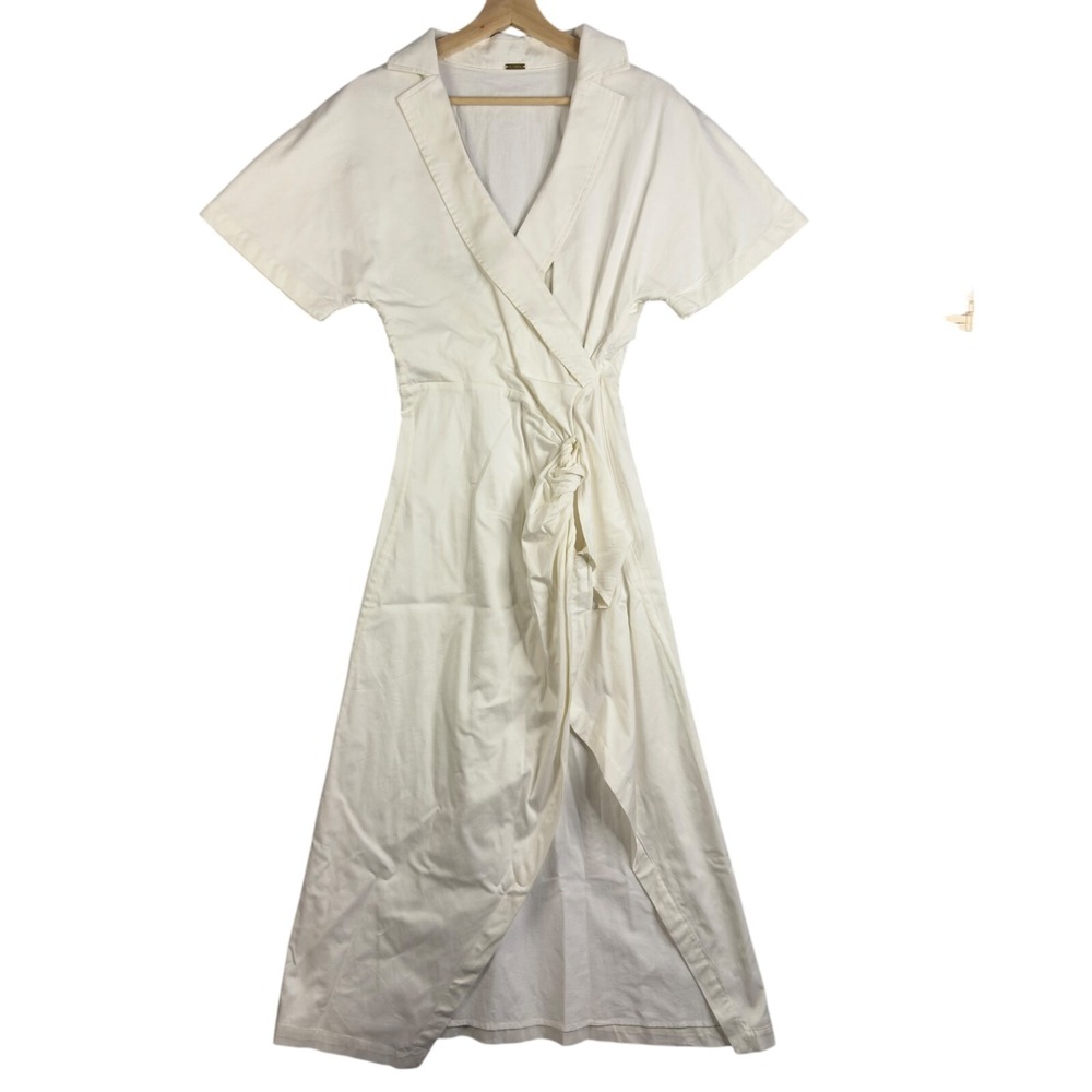 Cult Gaia White‎ Maxi Dress Women's Size 0 Short sleeve Cotton Blend V-neck